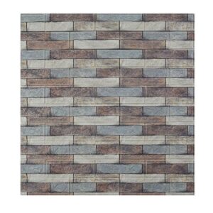 Set 10 Placi Tapet 3D, Flippy, 70 x 77 cm, Grosime 3 mm, din Polietilena, Model Caramida, Suprafata acoperita 5.3 mp, Piatra Colorata