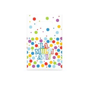 Set 10 Pungi de Cadou, Flippy, Colectia LA MULTI ANI, 16.5 x 25 cm, din Plastic, Multicolor