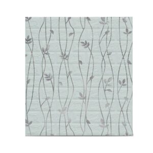 Set 10 Placi de Tapet, Flippy, Autoadezive, 70 x 77 cm, Suprafata Acoperita 5.3 mp, din PVC, Model Frunze Argintii, Gri