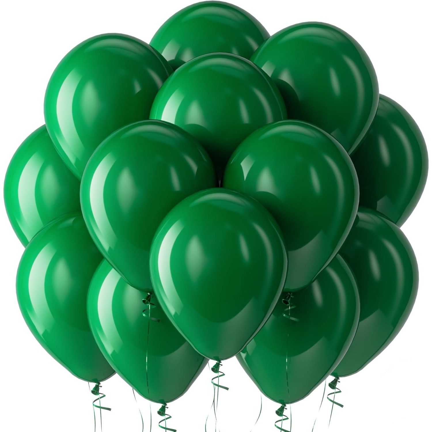 Set 12 Baloane, Flippy, din Latex Standard, 25 cm, Verde Inchis - imagine 2