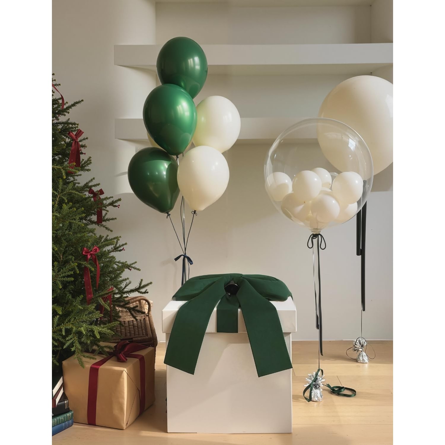 Set 12 Baloane, Flippy, din Latex Standard, 25 cm, Verde Inchis - imagine 3