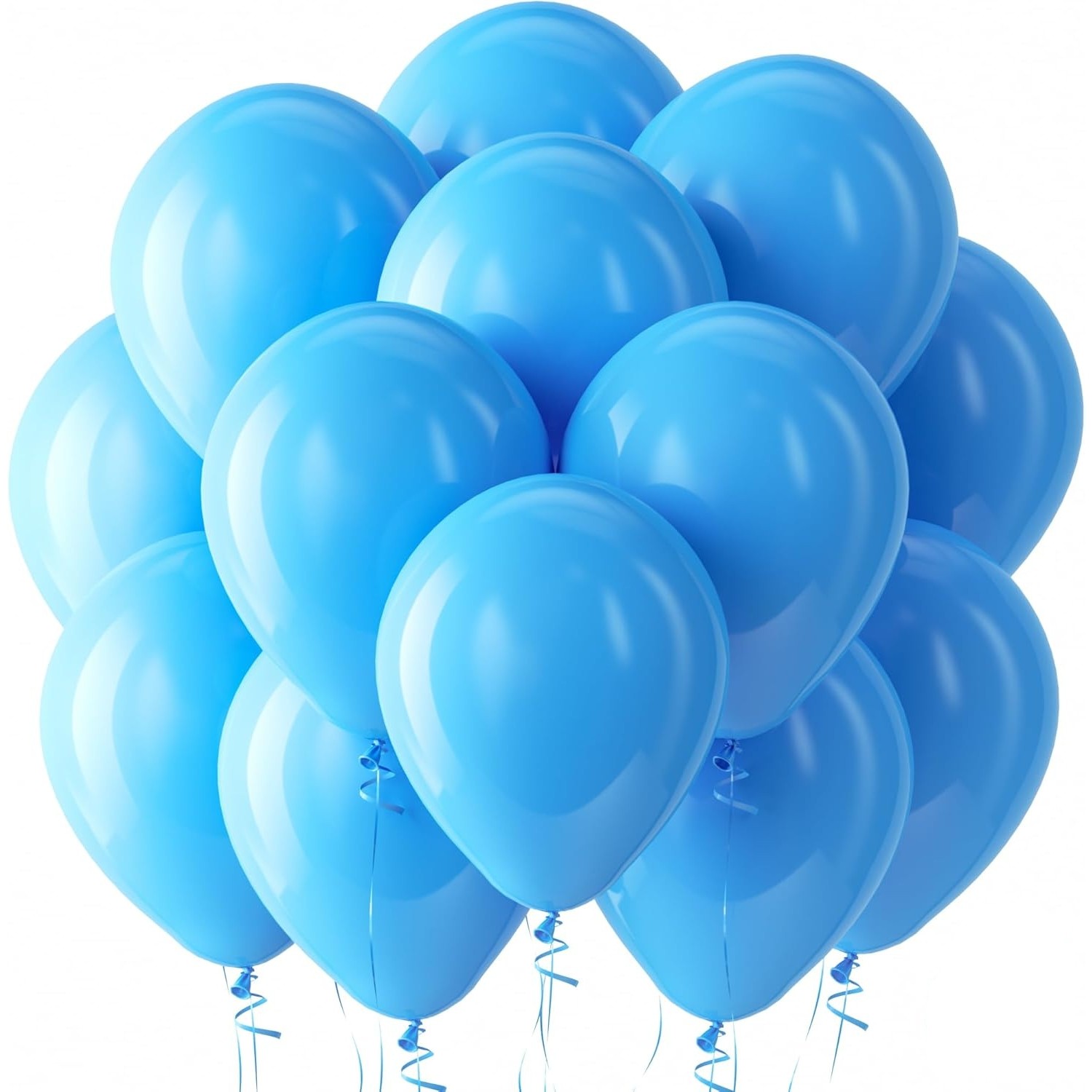 Set 12 Baloane, Flippy, din Latex Standard, 30 cm, Albastru Deschis - imagine 2