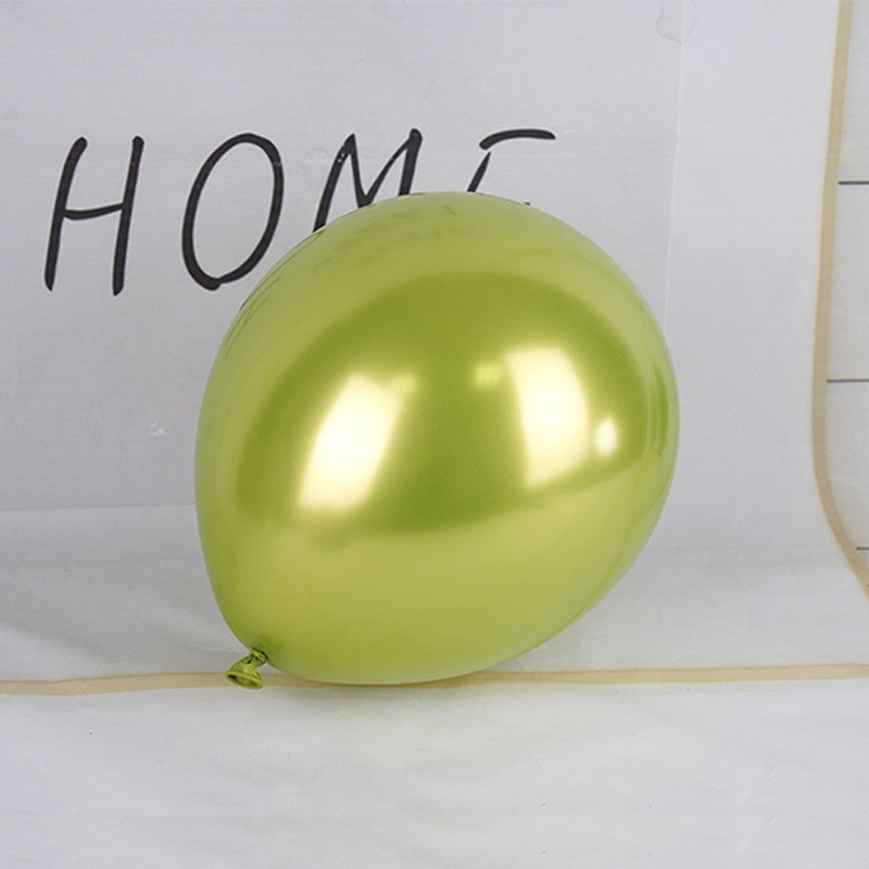 Set 12 Baloane, Flippy, din Latex Chrome, 13 cm, Verde Lime - imagine 2