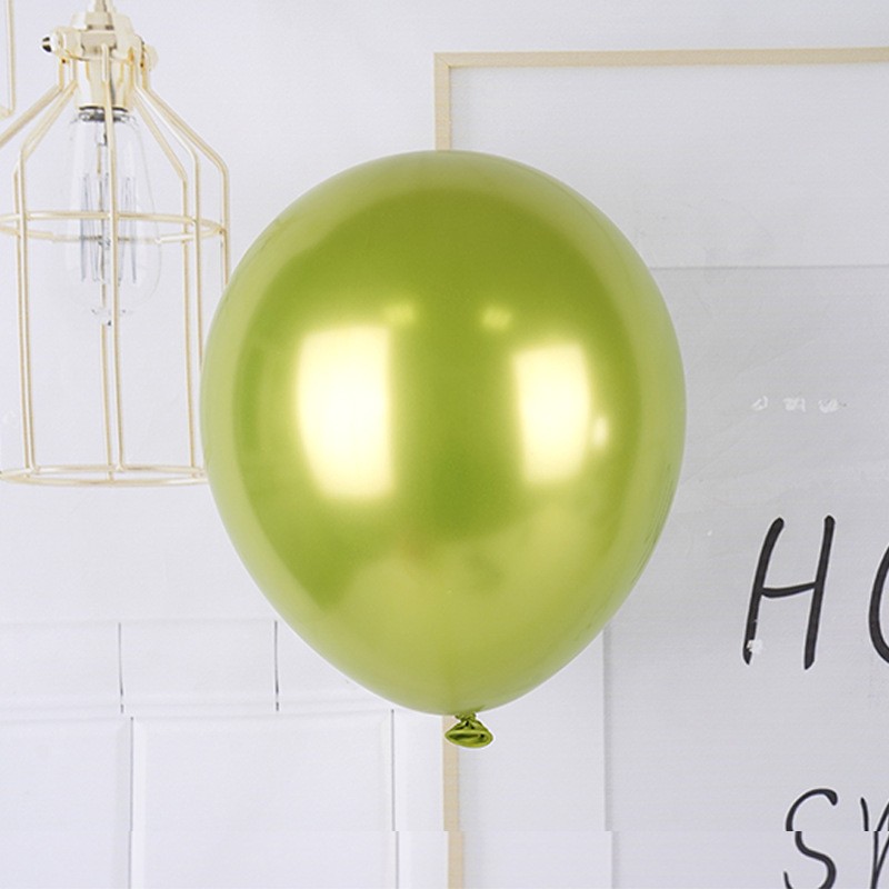 Set 12 Baloane, Flippy, din Latex Chrome, 13 cm, Verde Lime - imagine 3