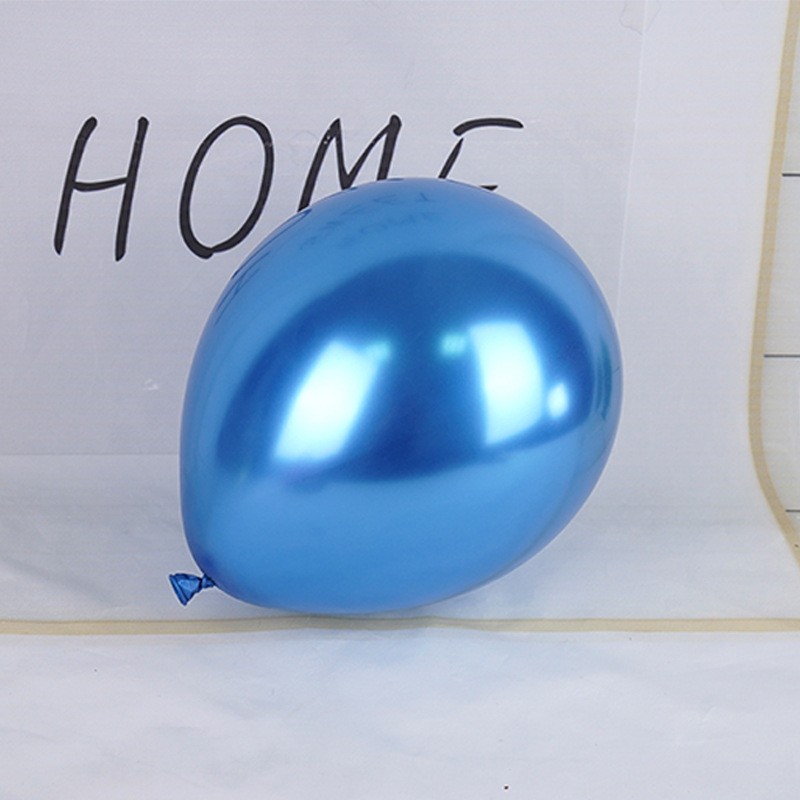 Set 12 Baloane, Flippy, din Latex Chrome, 25 cm, Albastru Inchis - imagine 2