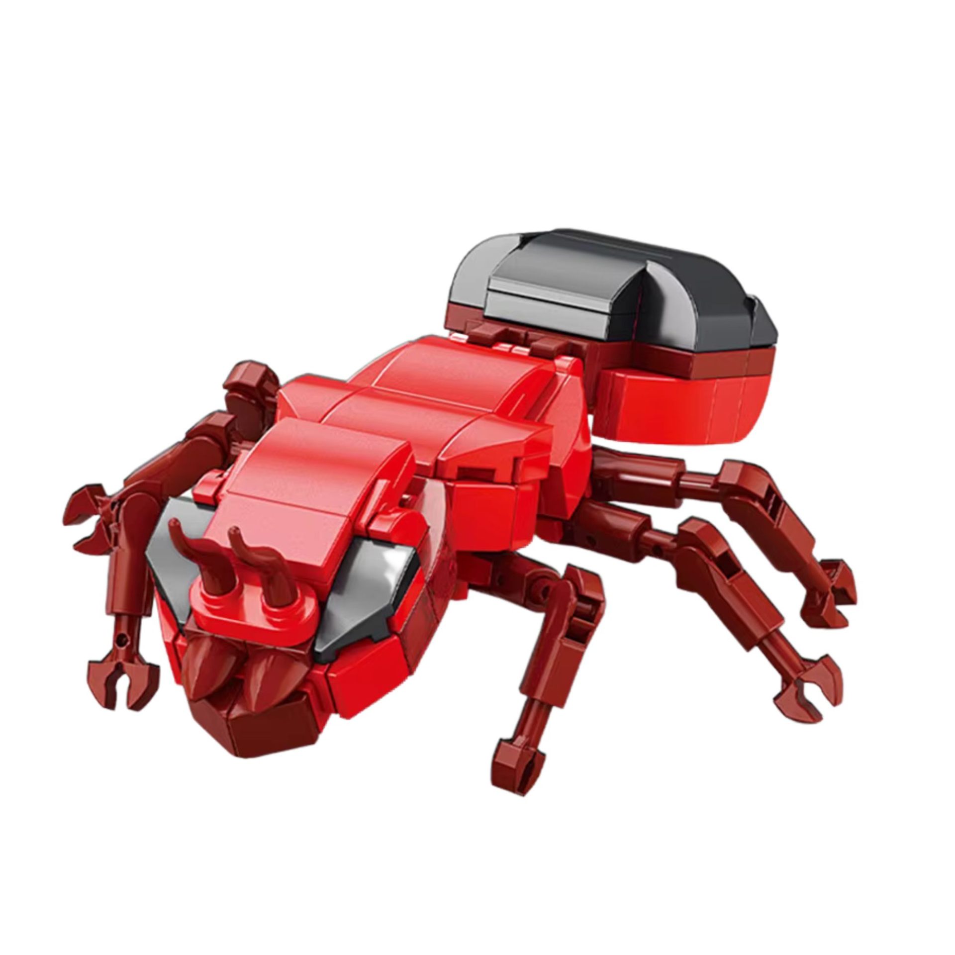Set de Constructie, Flippy, Model Furnica de Foc, Lumea Insectelor Mini, 128 Piese, Model 3D, Jucarie Educativa STEM, +6 Ani, Plastic ABS, 11 x 7 x 7 cm, Rosu - imagine 4