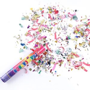Tub de Confetti, Flippy, Clasic, 60x5 cm, Confetii Asortate din Plastic, Eliberare prin Rasucire, Multicolor