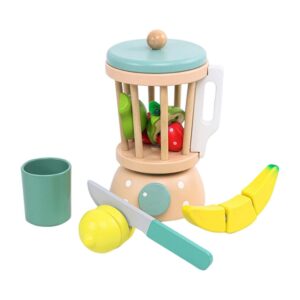 Jucarie Educativa Montessori din Lemn, Flippy, Set de Joaca Interactiv, Model Storcator de Fructe  cu Blender si Accesorii, Dezvolta Motricitatea si Imaginatia, 3ani+, Multicolor
