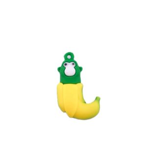 Breloc de Chei din Silicon, Flippy, Figurina Brainrot Cimpanzini Bananini, 4 cm, Galben/Verde