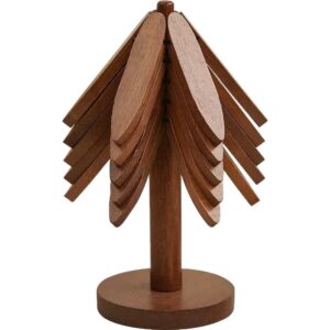 Suport Termic pentru Vase Fierbinti, Flippy, Bambus, Izolatie Termica, Rezistenta la Temperatura Inalta, 21 x 13.5 cm, Maro Inchis